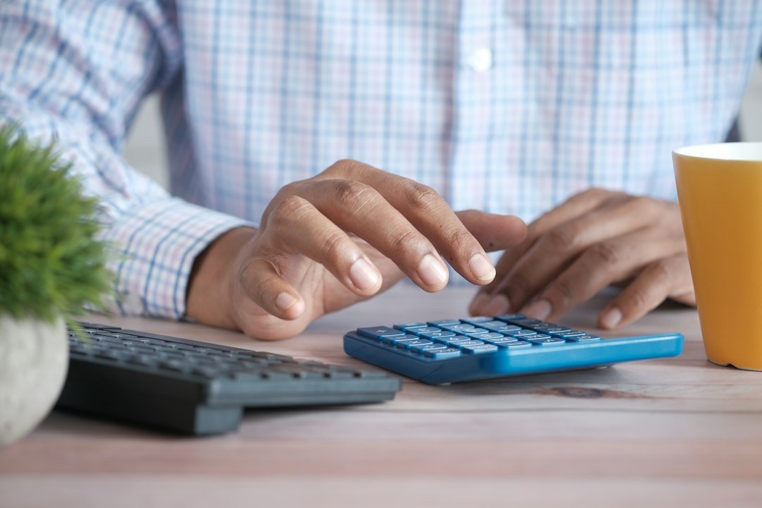 Calculator representing the flexible 50 30 20 household budgeting method
