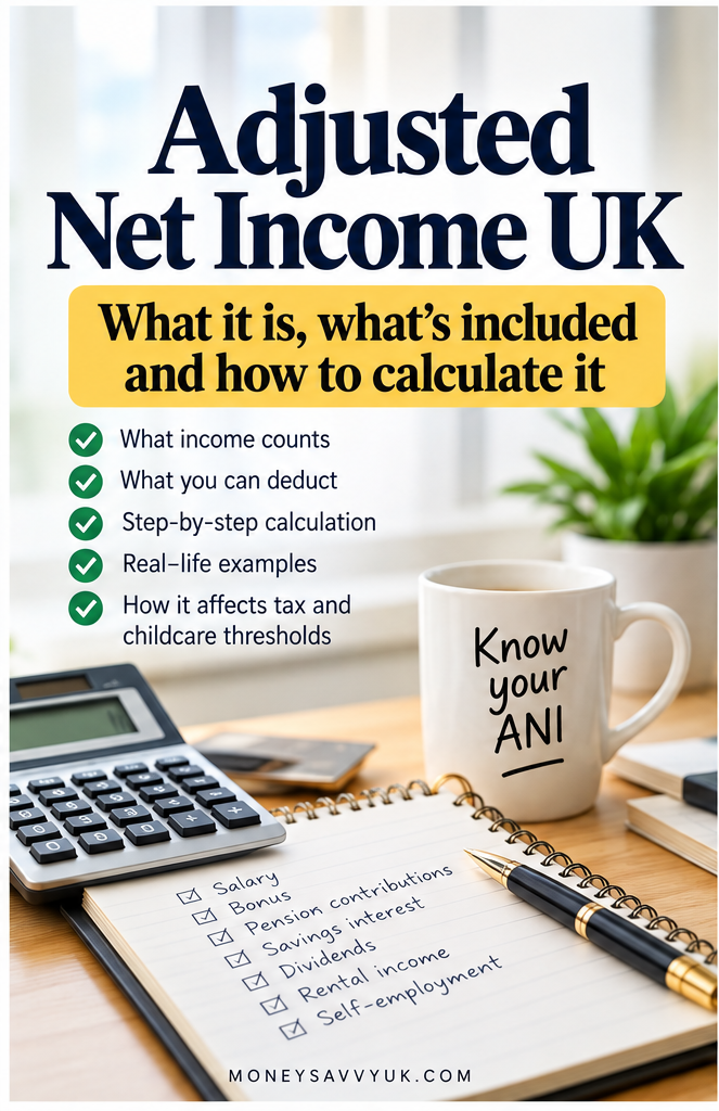 Adjusted net income UK guide showing what income counts and how to calculate ANI