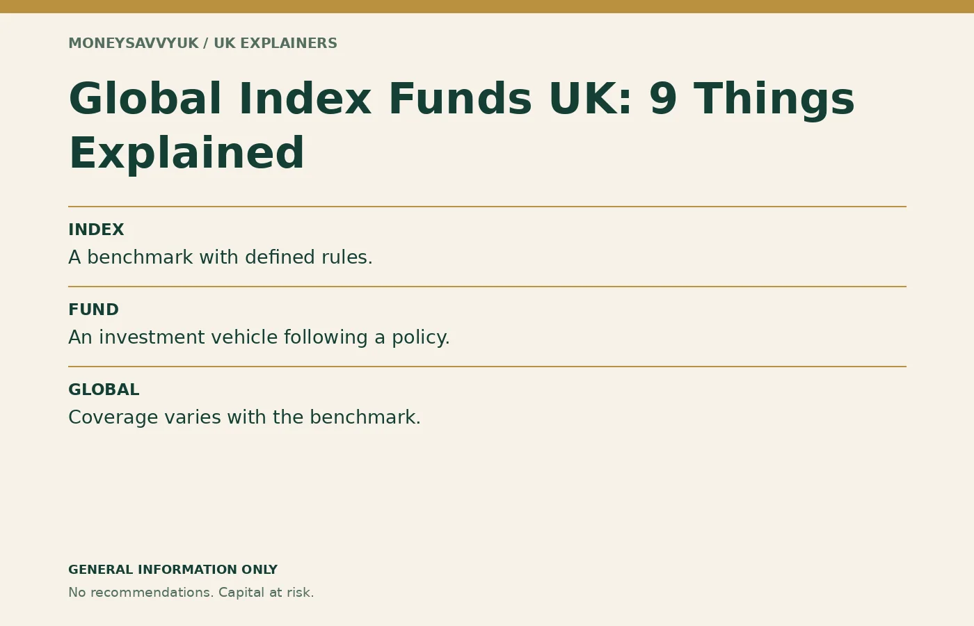 global index funds UK: UK beginner guide