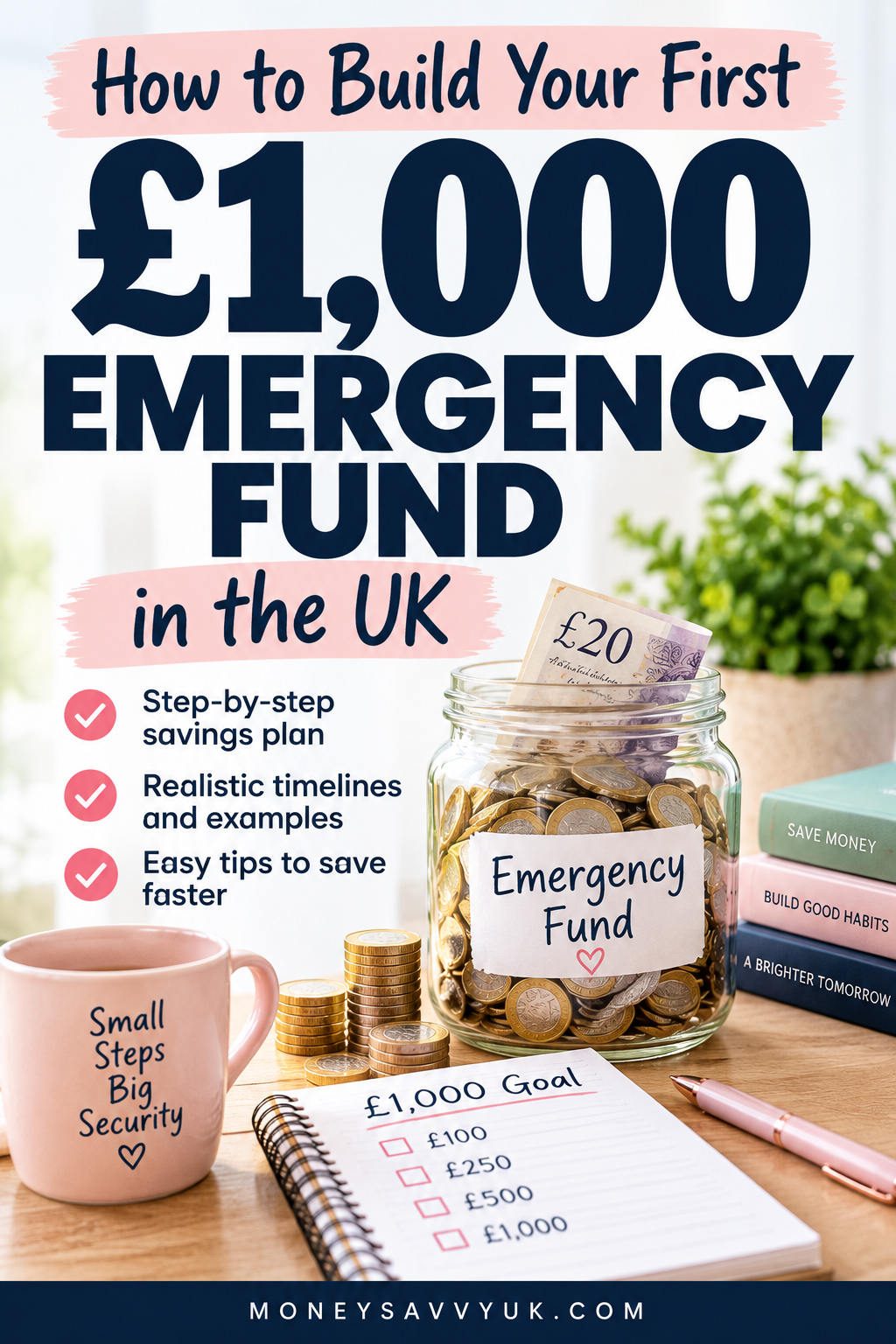 How to build your first £1,000 emergency fund in the UK with a step-by-step savings plan and realistic timelines