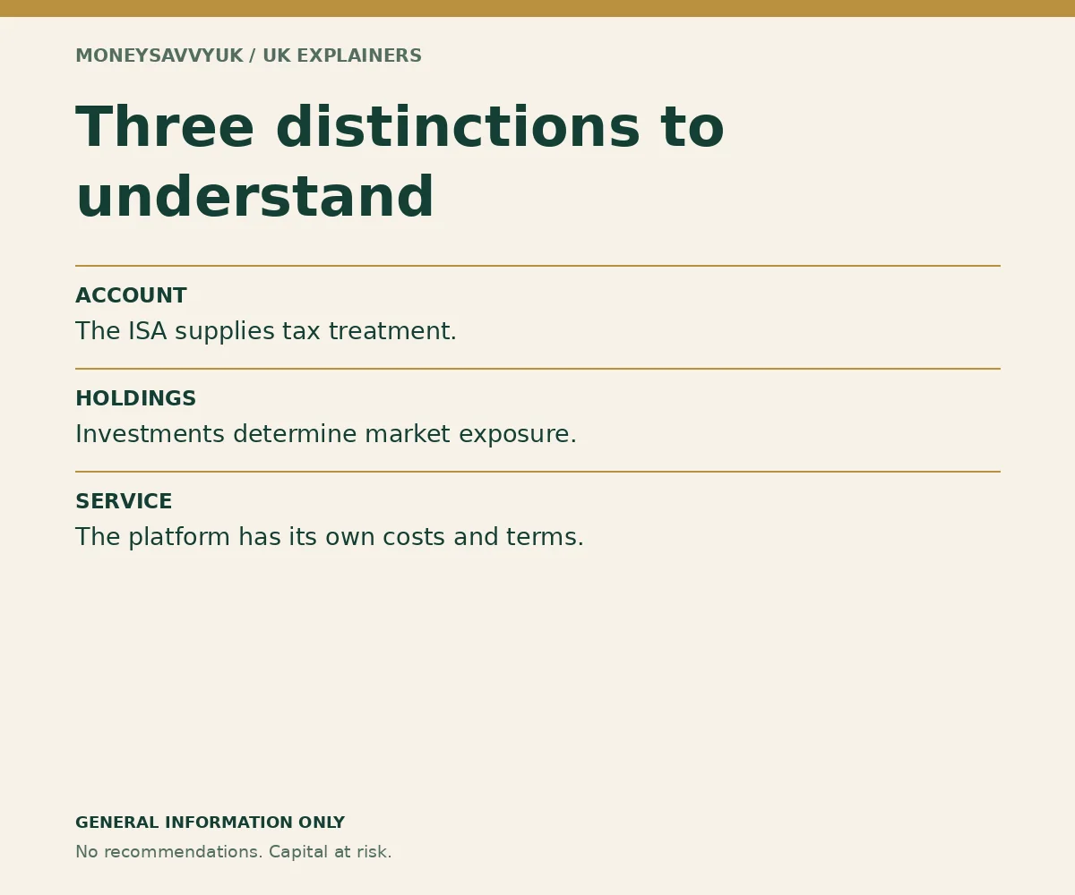 stocks and shares ISA UK: key account, fund or fee distinctions