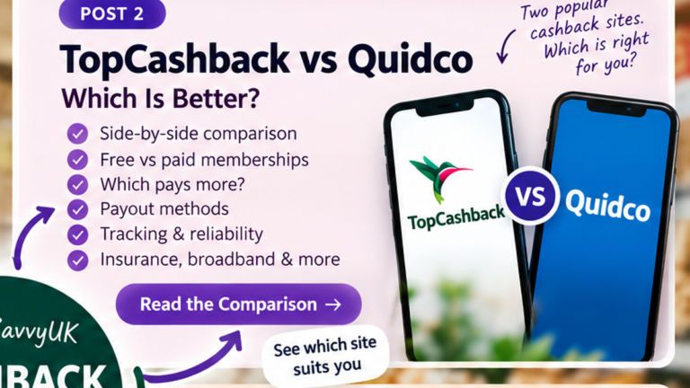TopCashback vs Quidco UK comparison