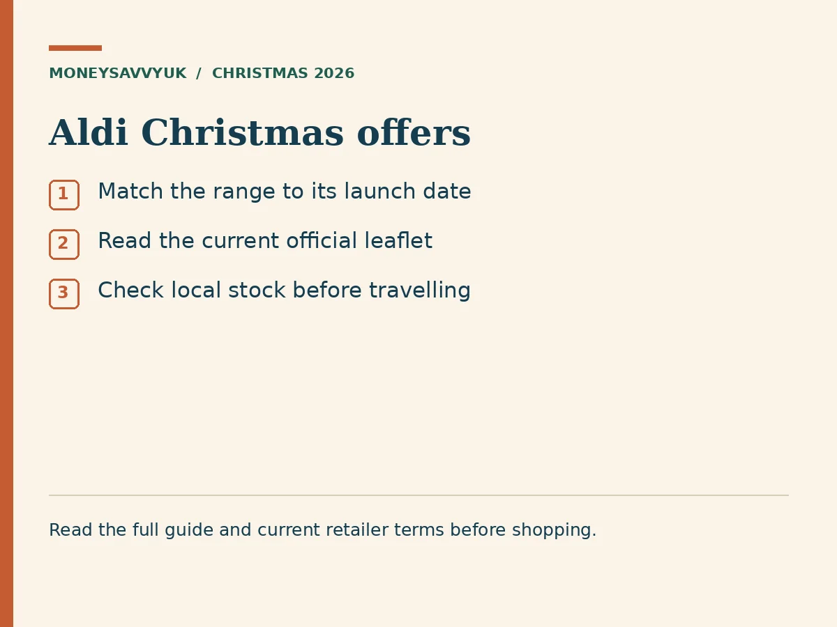 Aldi Christmas offers: Match the range to its launch date; Read the current official leaflet; Check local stock before travelling