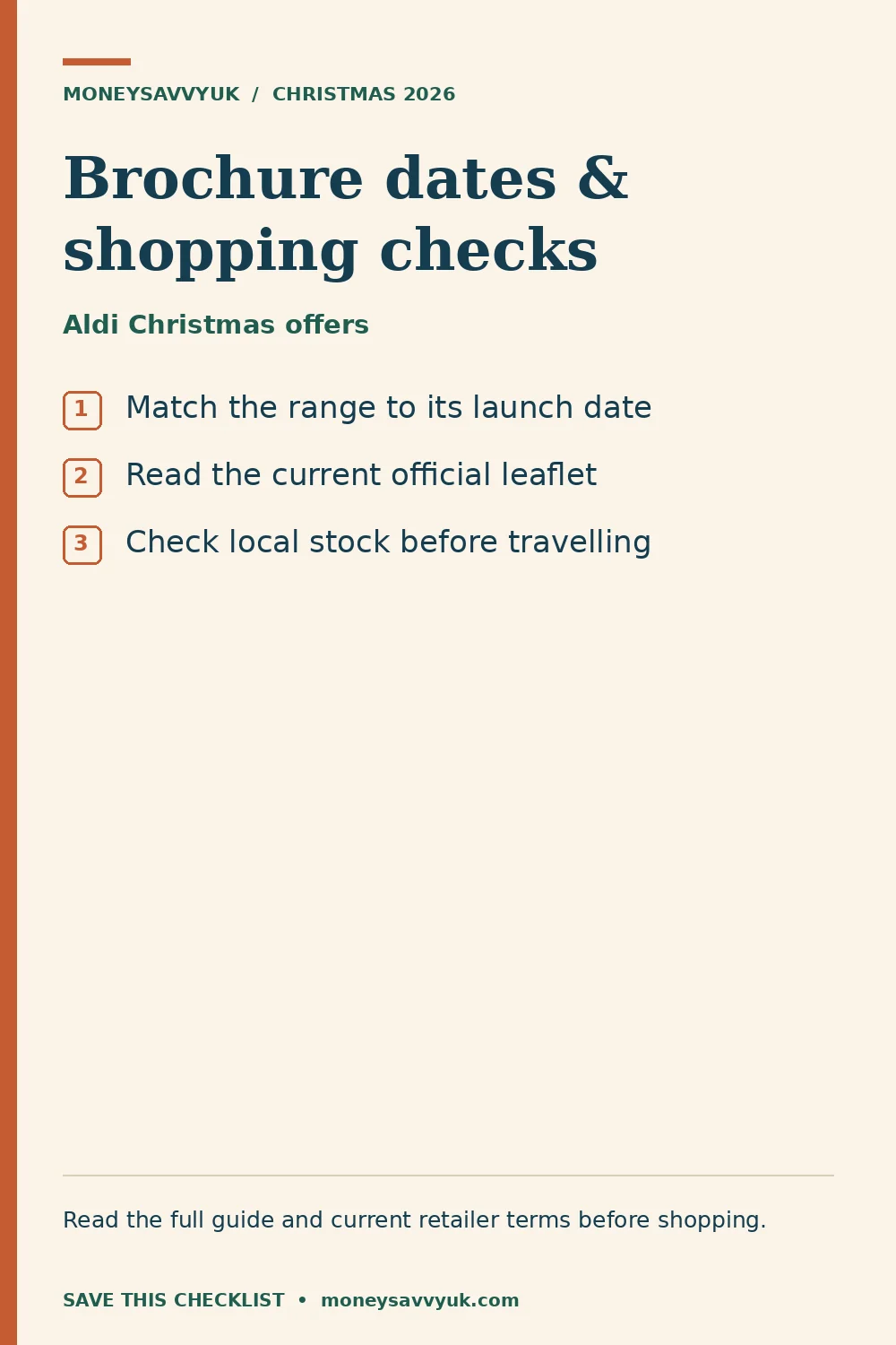Aldi Christmas offers: Match the range to its launch date; Read the current official leaflet; Check local stock before travelling