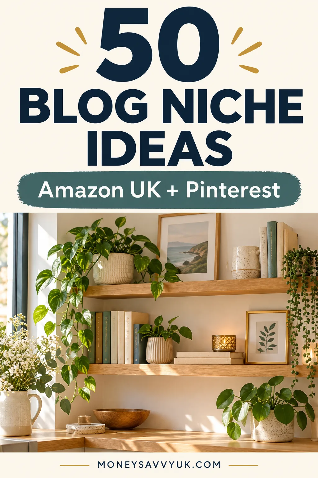 50 blog niche ideas for Amazon UK and Pinterest