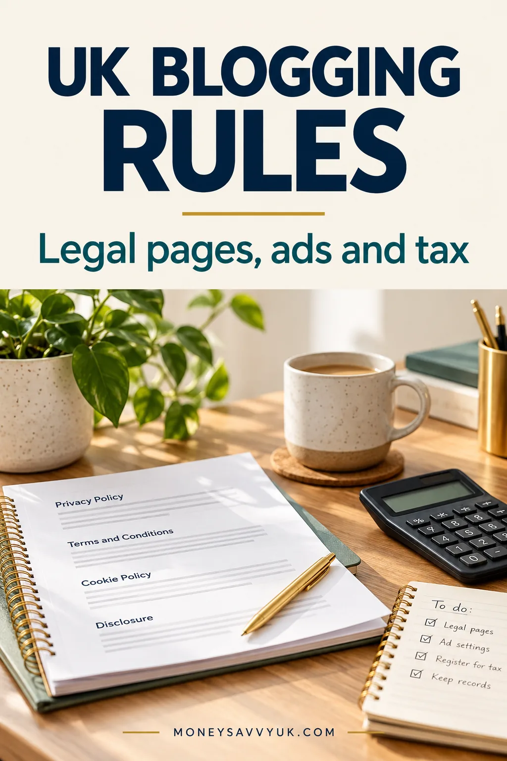UK blogging rules: legal pages, ads and tax