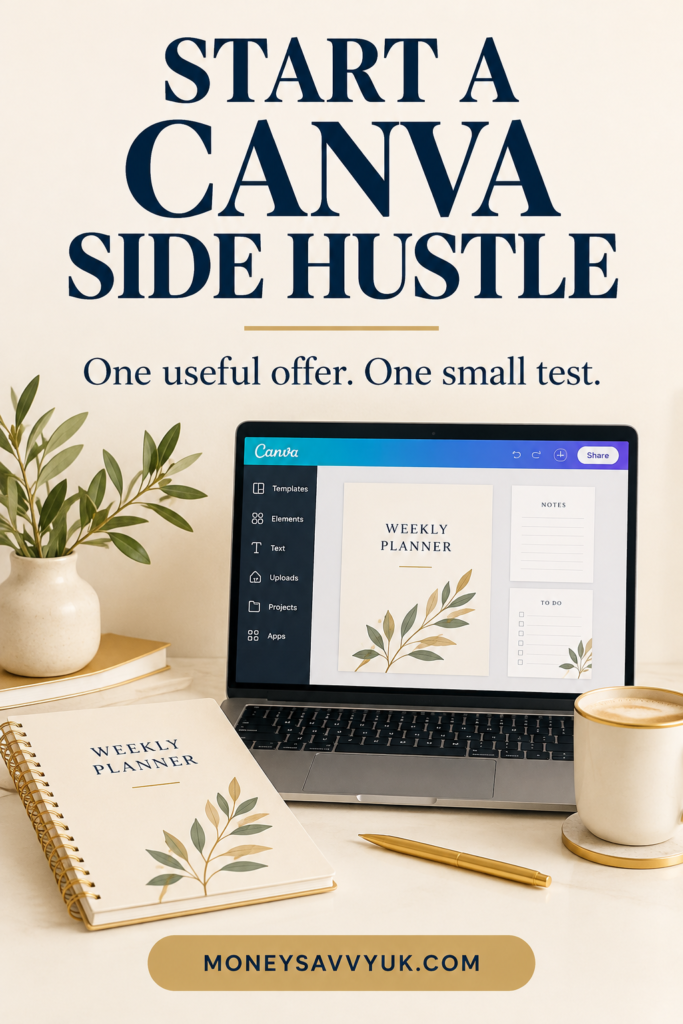 Start a Canva side hustle: one useful offer and one small test