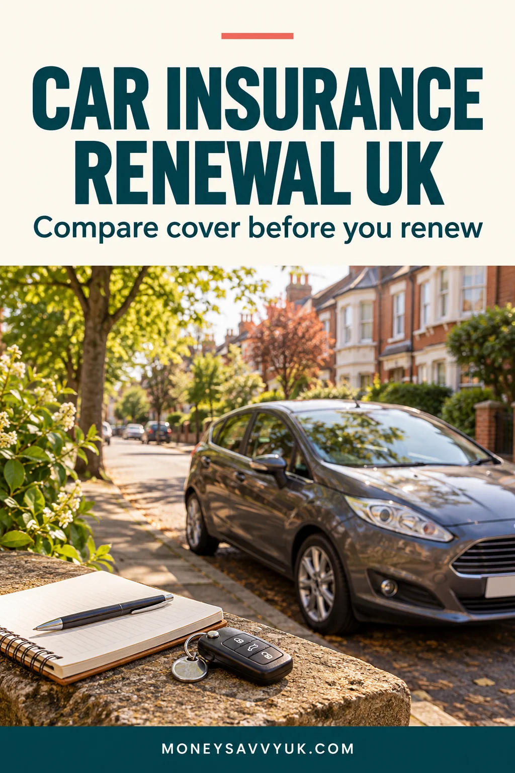 How I Saved £400 on My Car Insurance Renewal (UK Guide) — MoneySavvyUK Pinterest guide
