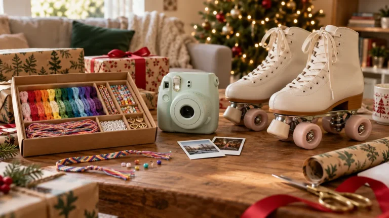 Craft kit, instant camera and roller skates