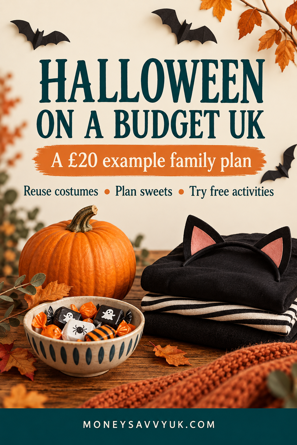 Halloween on a budget UK: a £20 example family plan