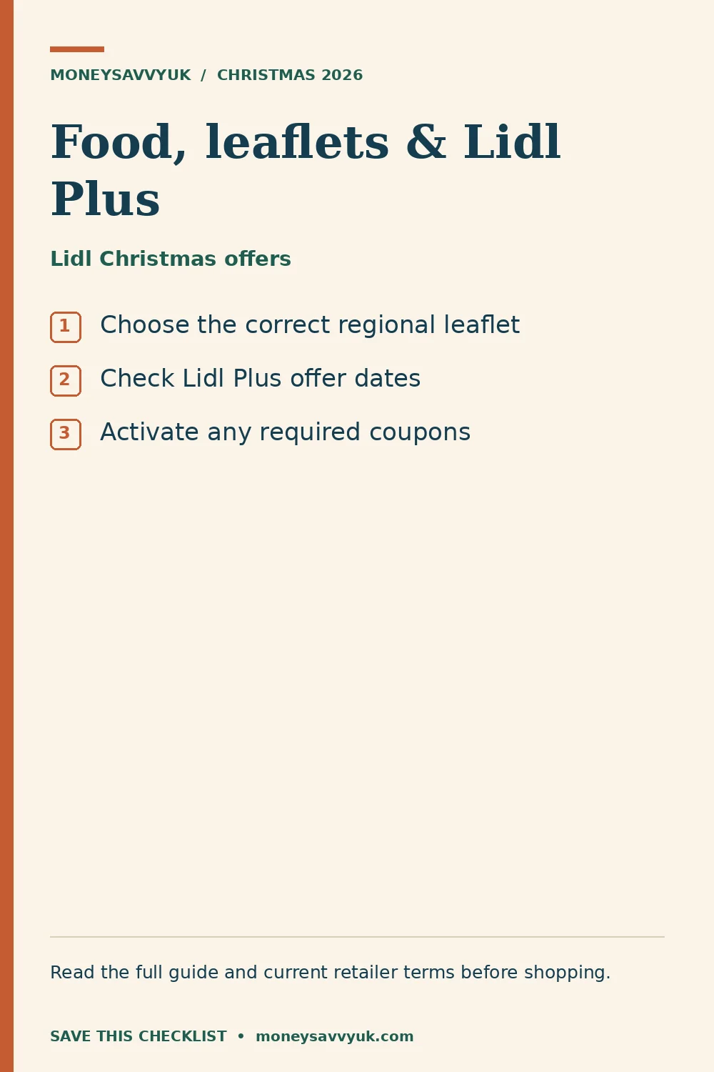 Lidl Christmas offers: Choose the correct regional leaflet; Check Lidl Plus offer dates; Activate any required coupons