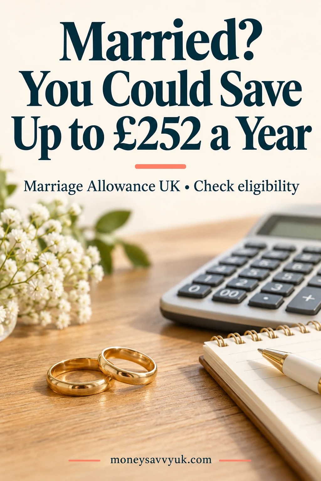 Marriage Allowance UK 2026/27: Who Qualifies & How to Claim — UK guide Pinterest graphic