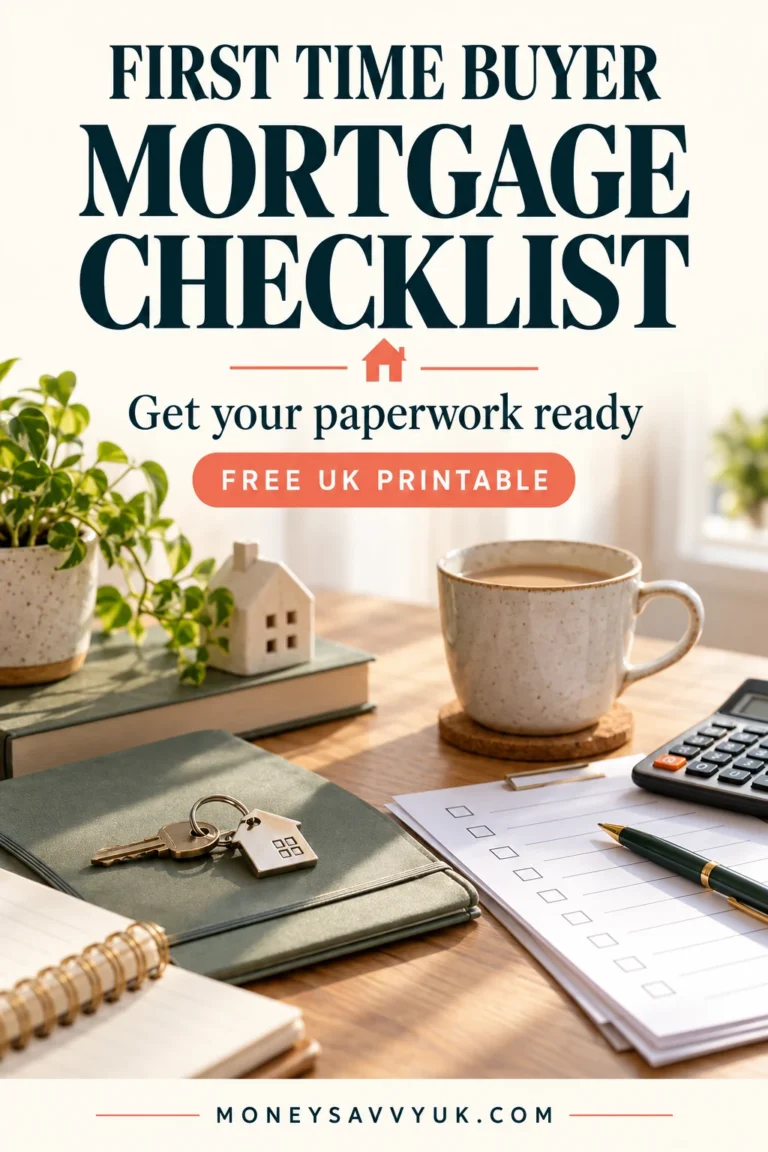 First Time Buyer Mortgage Checklist UK (Free Printable) — MoneySavvyUK guide