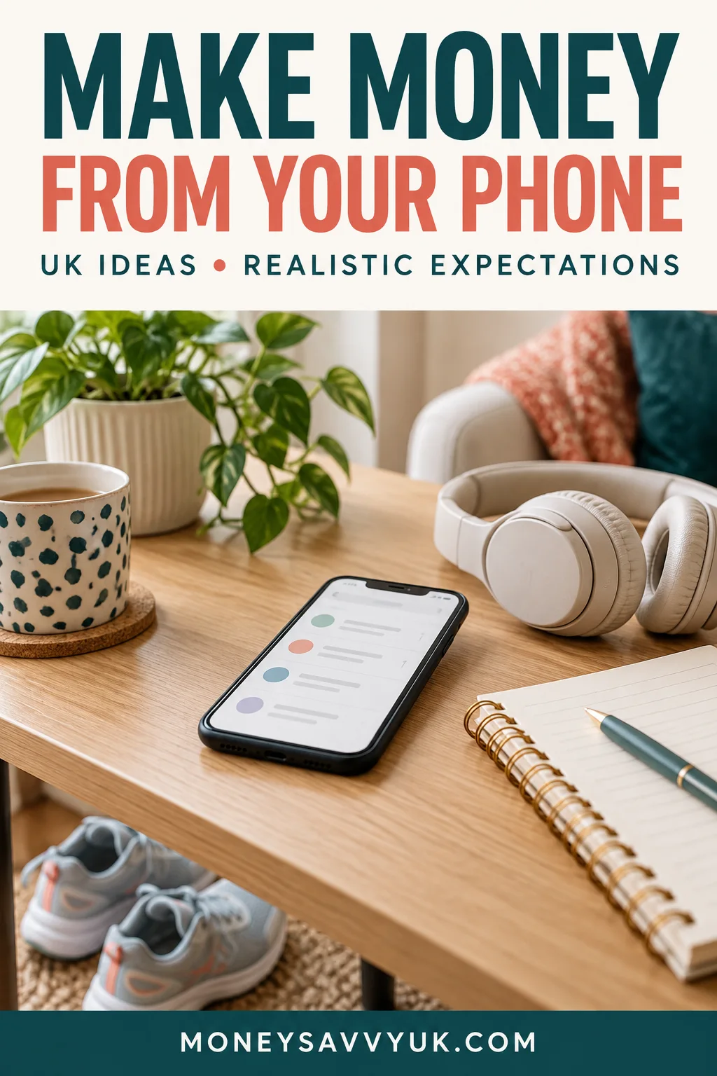 Make Money From Your Phone UK: Walk, TikTok, Read Books - original MoneySavvyUK guide image