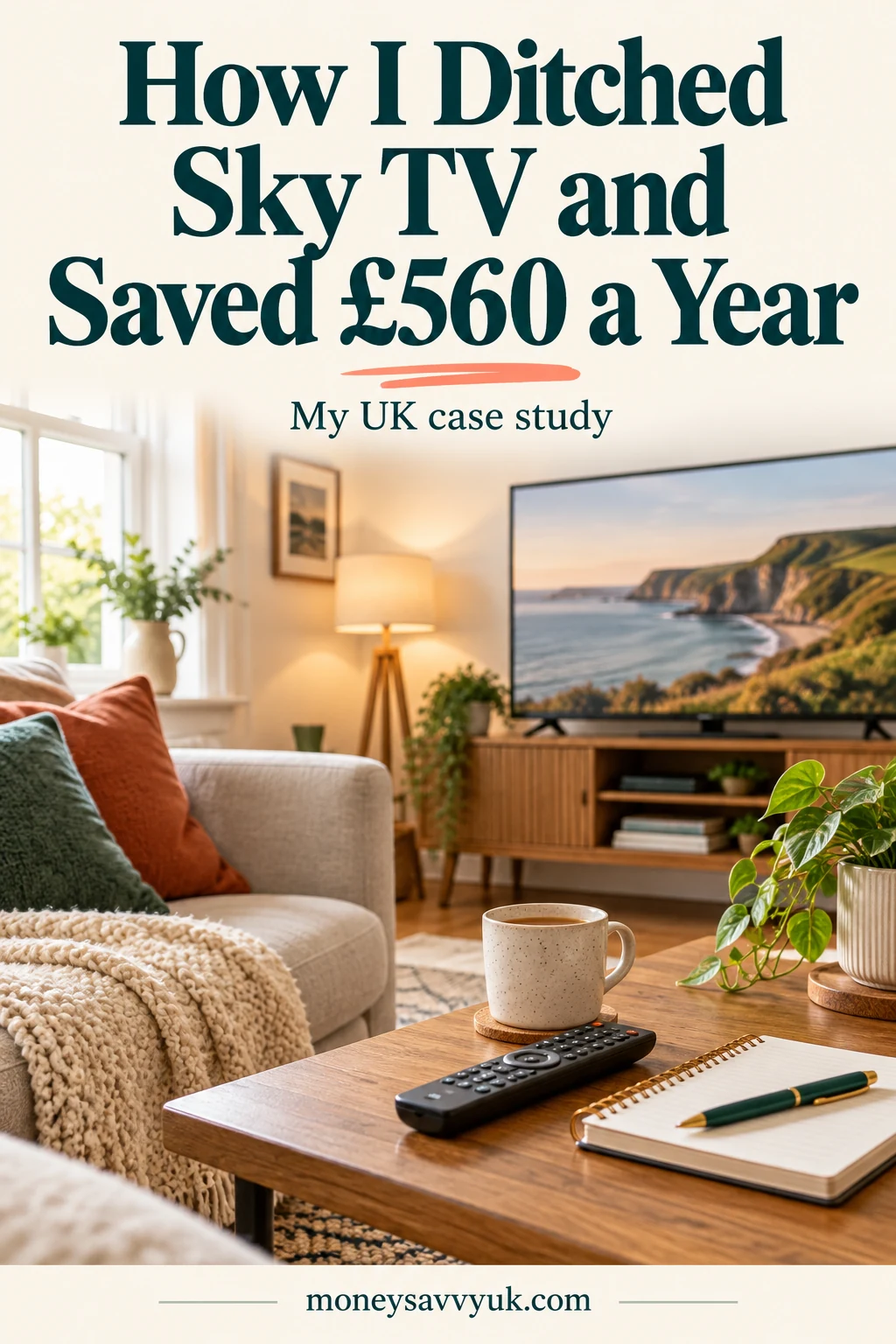 How I Ditched Sky TV and Saved £560 a Year (UK) — UK guide Pinterest graphic