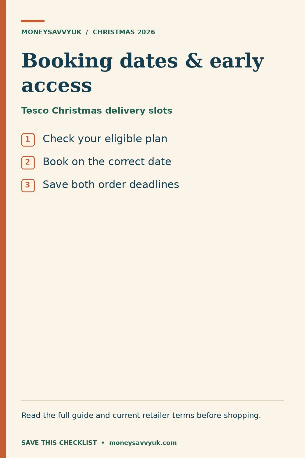 Tesco Christmas delivery slots: Check your eligible plan; Book on the correct date; Save both order deadlines