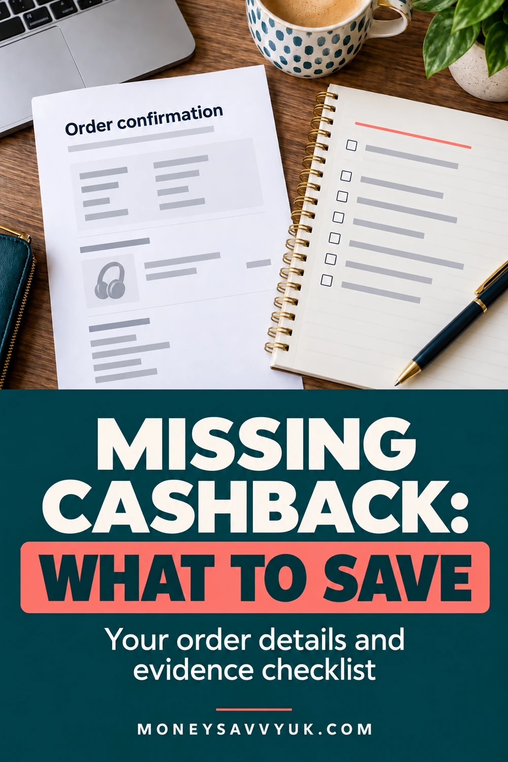 Missing cashback: order details and evidence to save